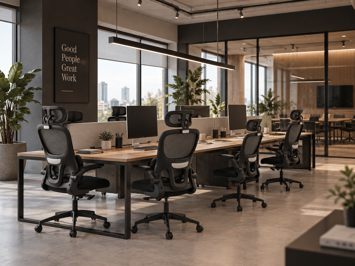 GAUCIN - Silla de oficina ergonómica con respaldo alto y soporte lumbar