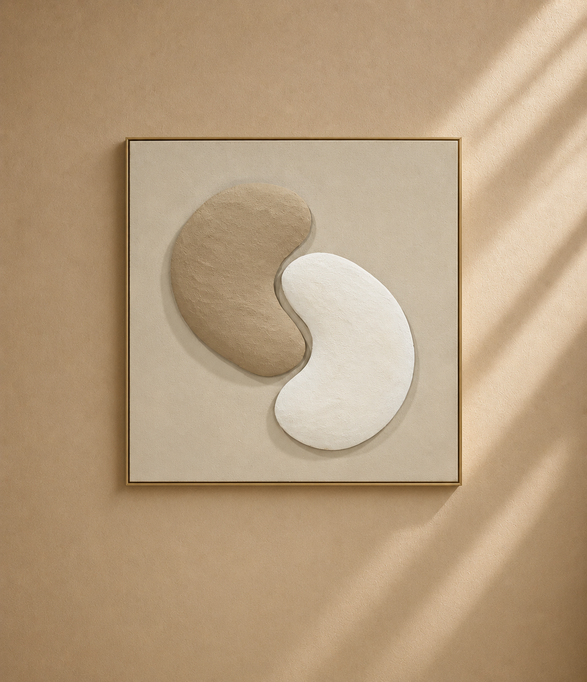 MERLAN - Tableau abstrait LED aux formes fluides 100 x 100 cm