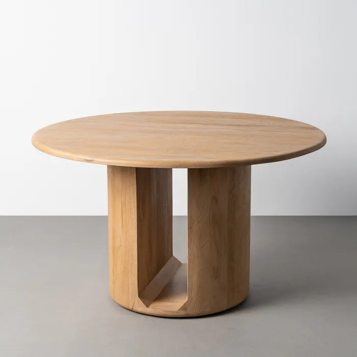TERENA - Mesa de comedor madera de mango natural 130 x 130 x 76 cm