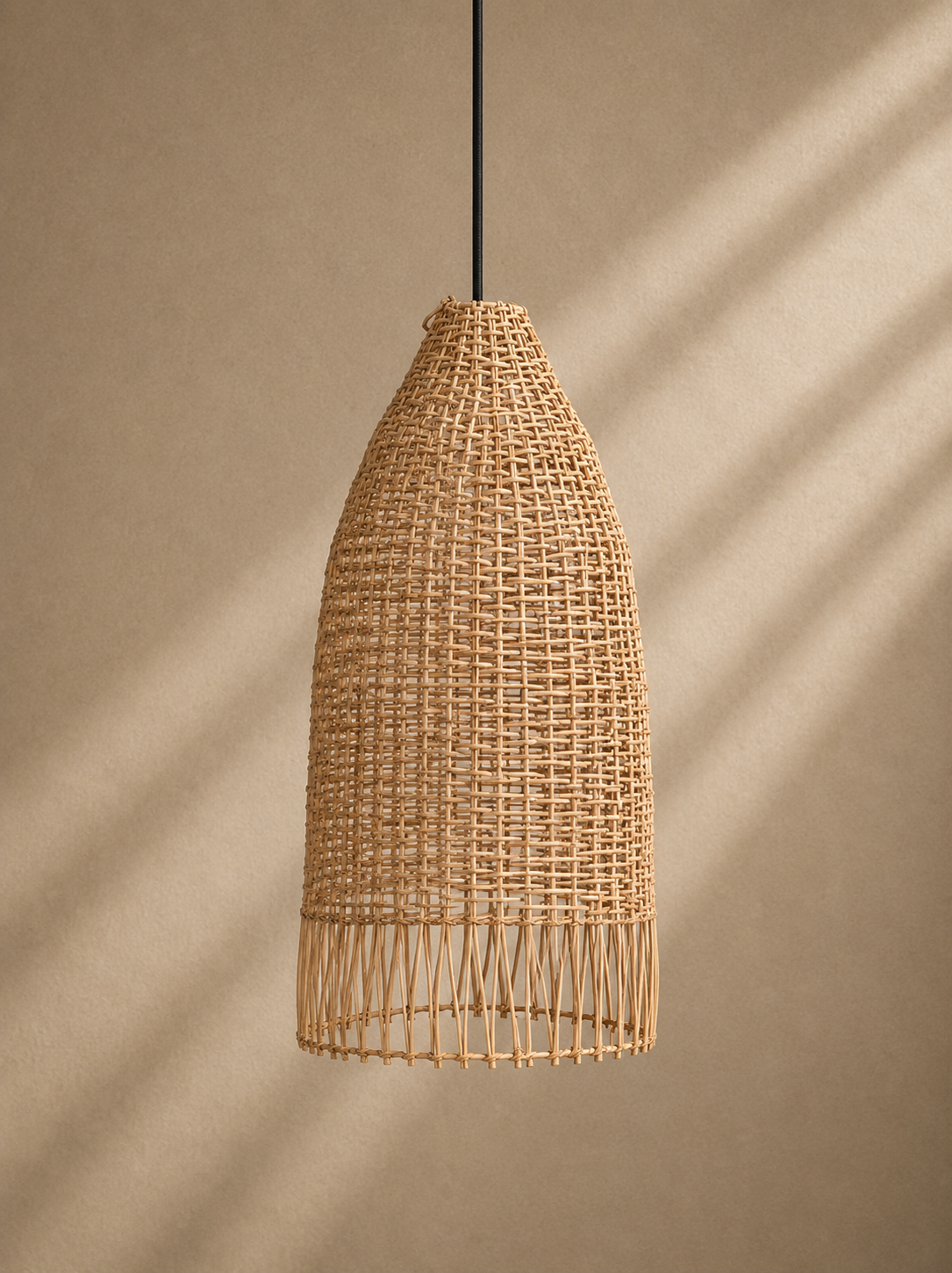 JABA - Pantalla de lámpara de ratán Ø46 × H91 cm – Estilo mediterráneo