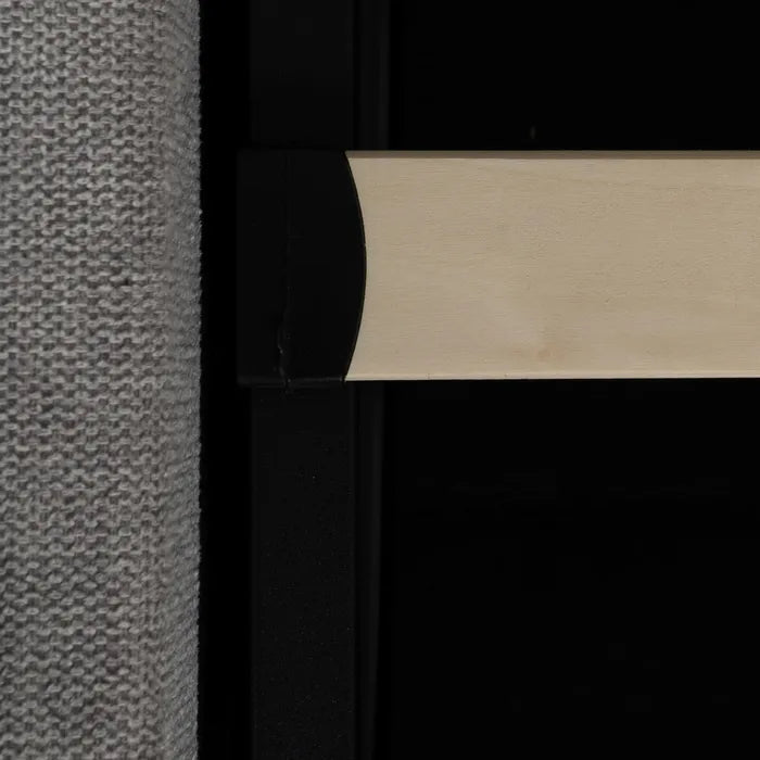 ALDEHUELA - Cama tapizada gris para colchón de 150 cm