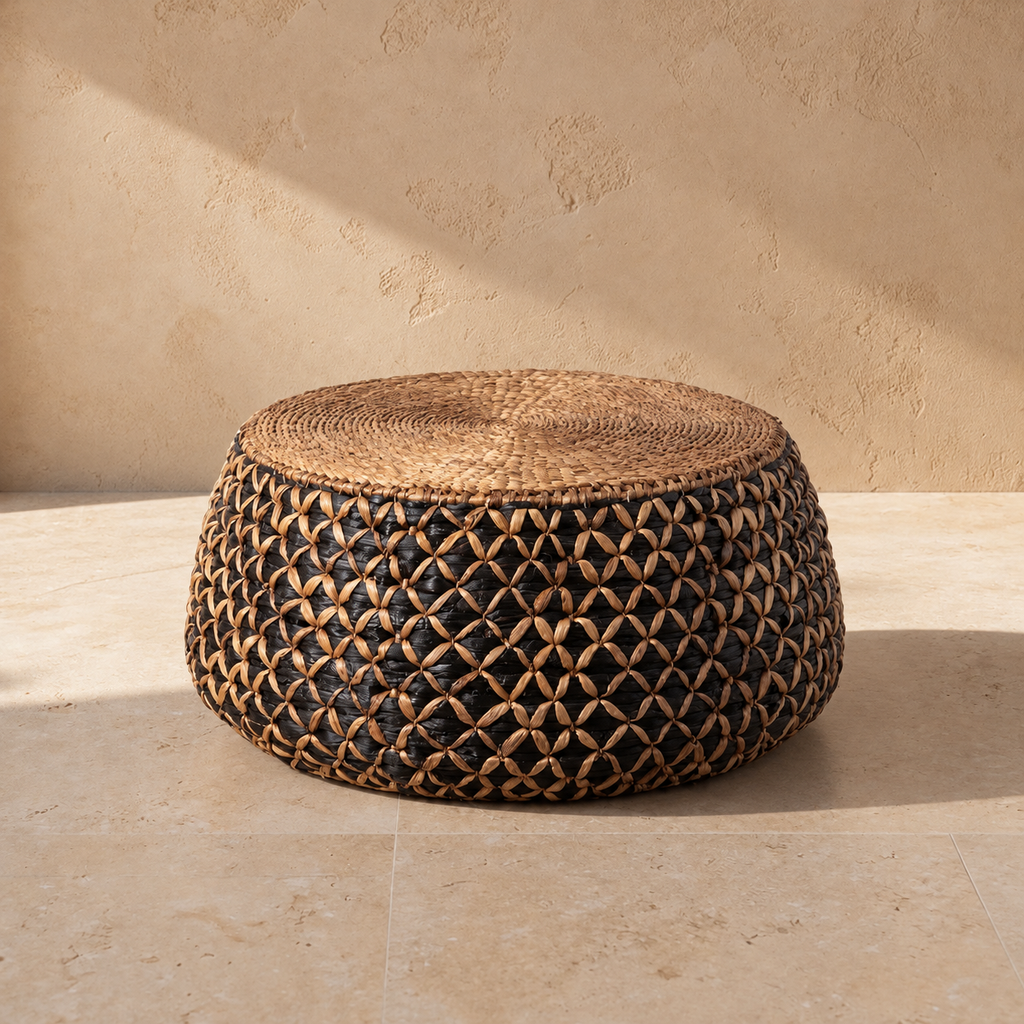 ANNOT - Juego de 2 mesas de centro natural-negro 100 x 100 x 40 cm