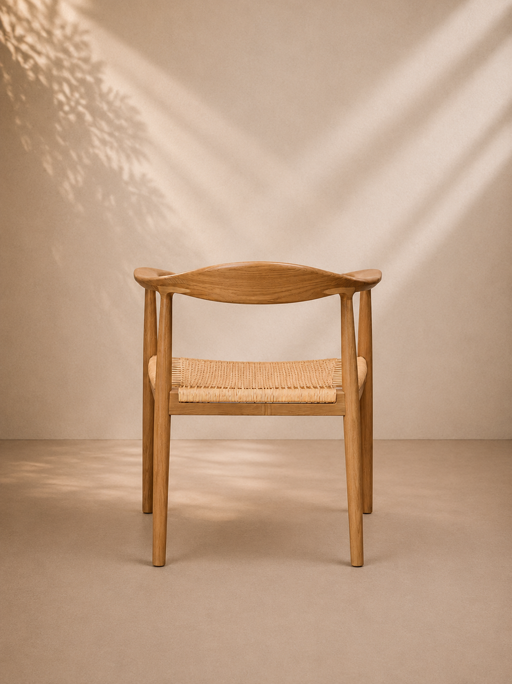 RELI - Chaise design en bois de frêne et corde tressée