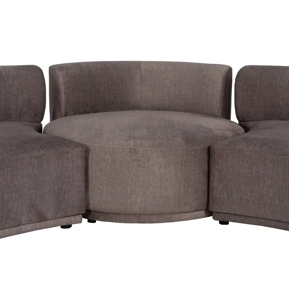 LUINA - Sofá curvo de 3 piezas gris 405 cm – Diseño contemporáneo