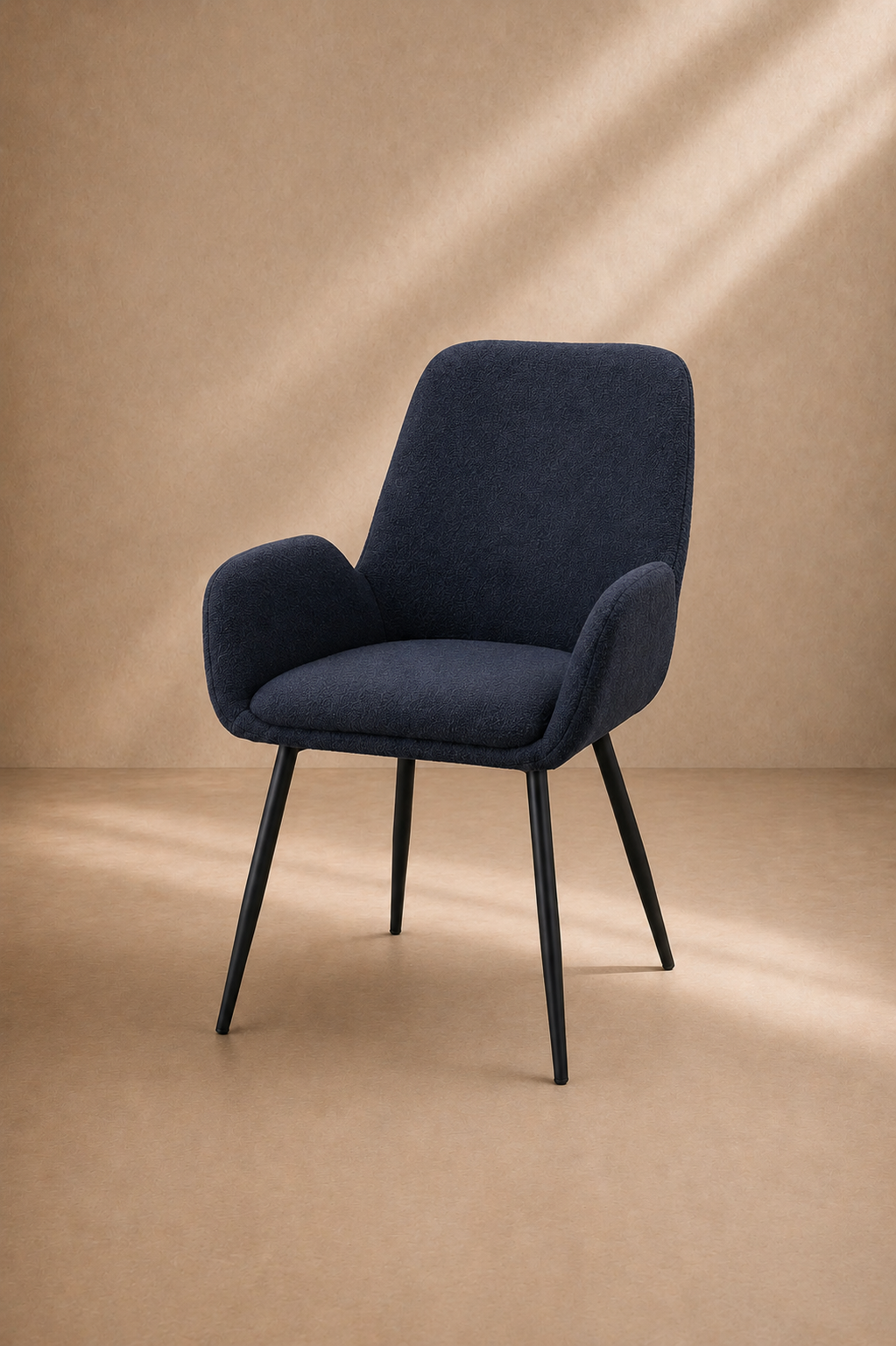 BAIS - Chaise bleu nuit / noire en tissu avec accoudoirs - pour bureau, salle de réunion, hôtel