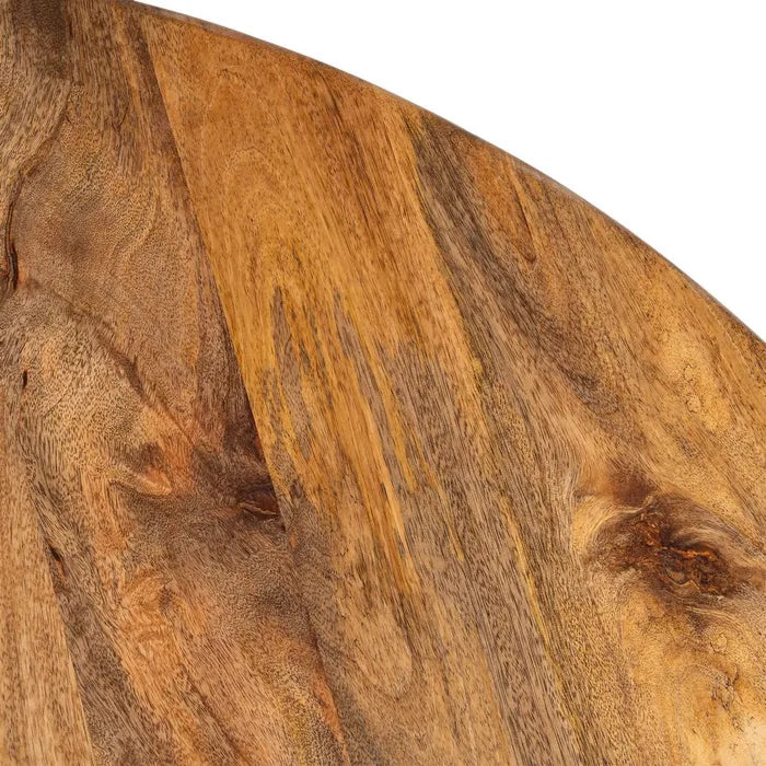 SABERO - Mesa de comedor redonda de madera de mango maciza 120 cm