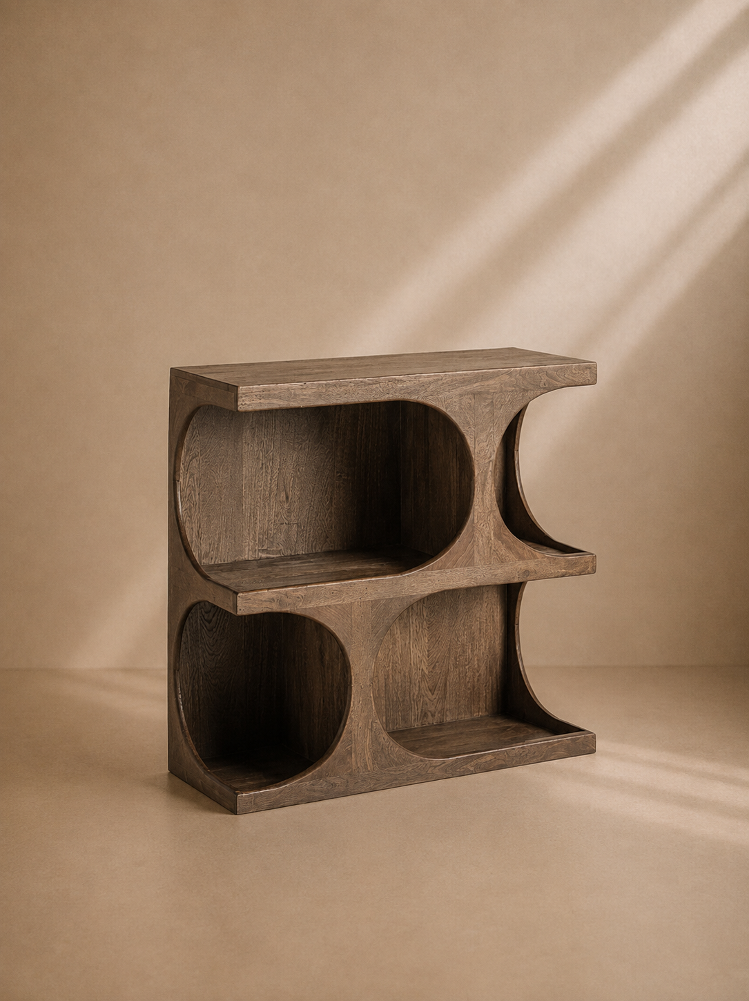 SECEDA - Estantería de madera de mango marrón con diseño orgánico 90 cm