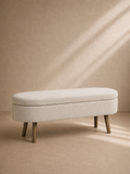 COVA - Banc coffre en chenille beige 110 × 40 × 42 cm – Élégance, confort et rangement au quotidien