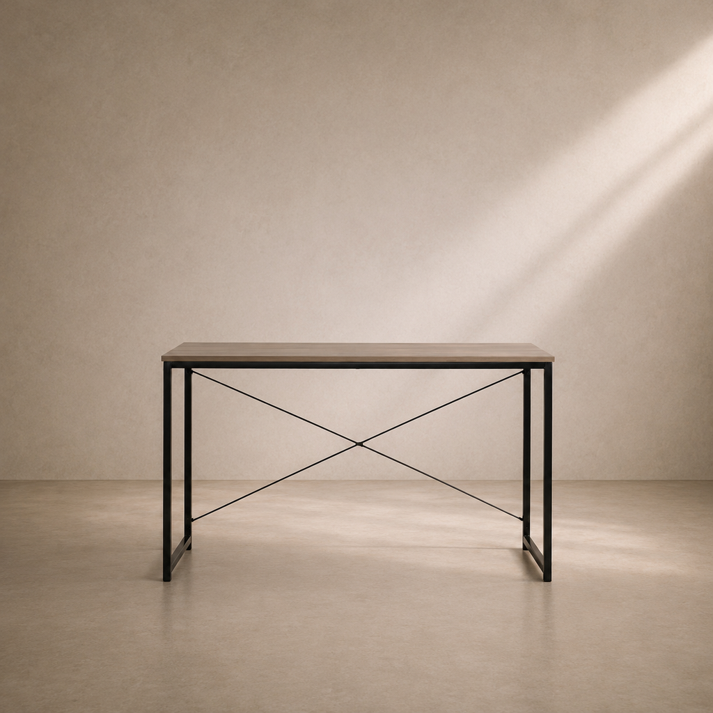 NOJA - Bureau design industriel 120 cm – Bois naturel & métal noir