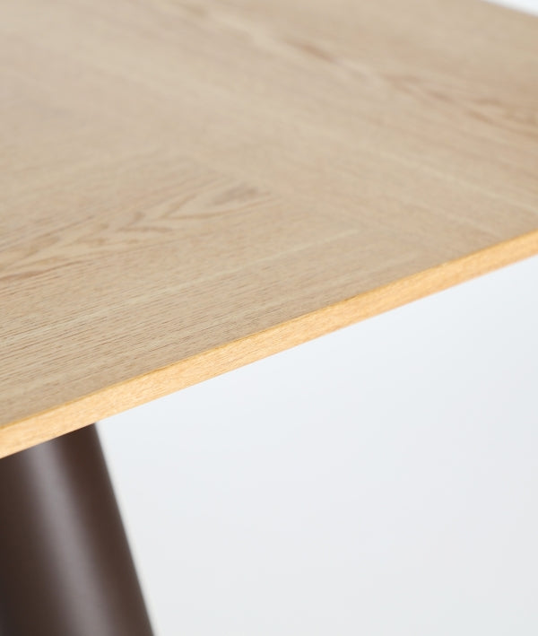 GARCIEZ - Mesa de comedor 220 x 95 cm de madera marrón claro y metal