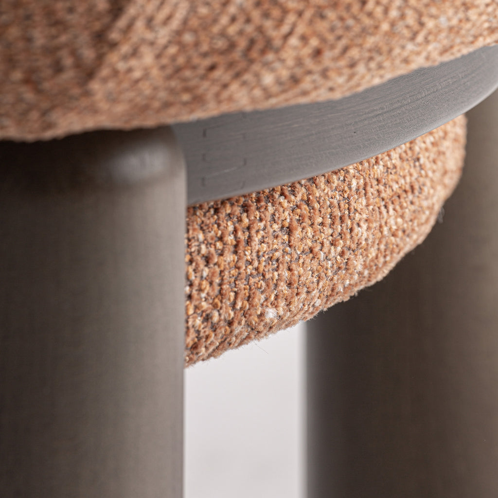 SIABAL - Fauteuil design terracotta en bois de frêne – pour salon, hôtel, réception