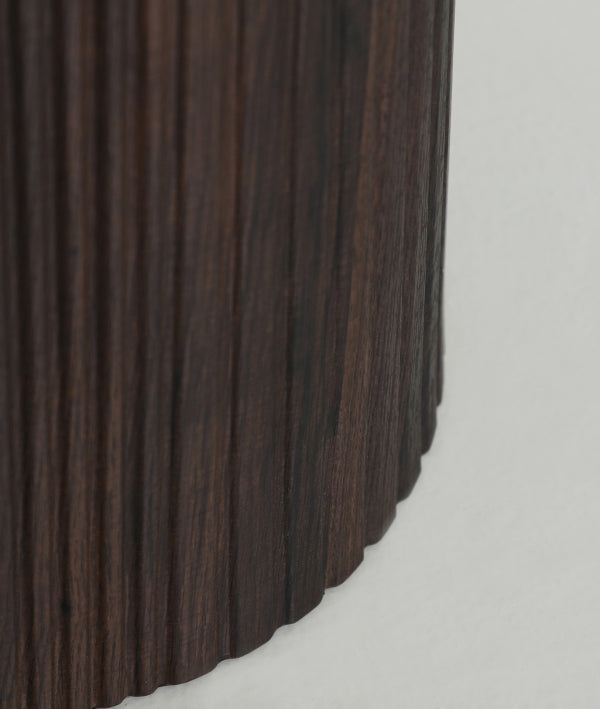 SIMA - Consola de diseño en madera marrón y mármol beige de 150 cm