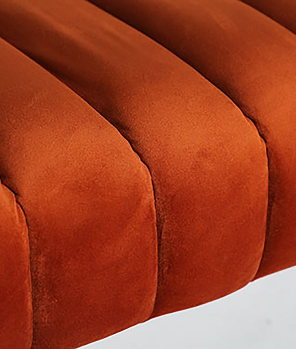 CORI - Banc d’entrée design en velours ambré 127 cm