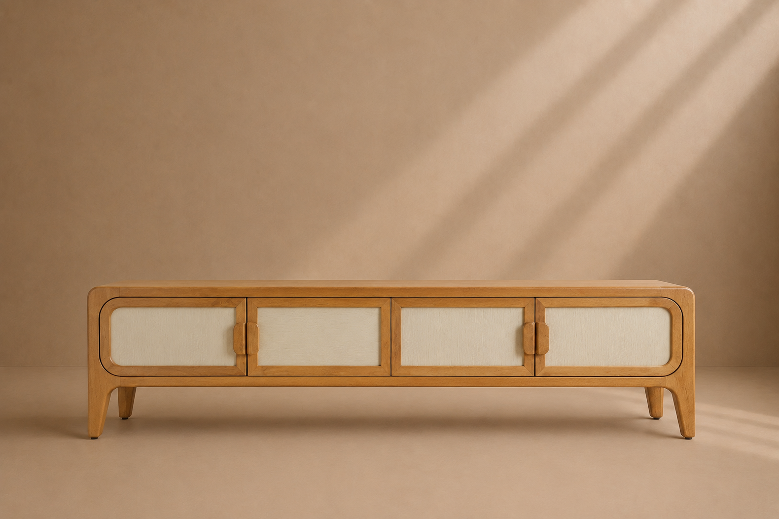 VENCE - Meuble TV en bois de manguier et bambou 190 cm