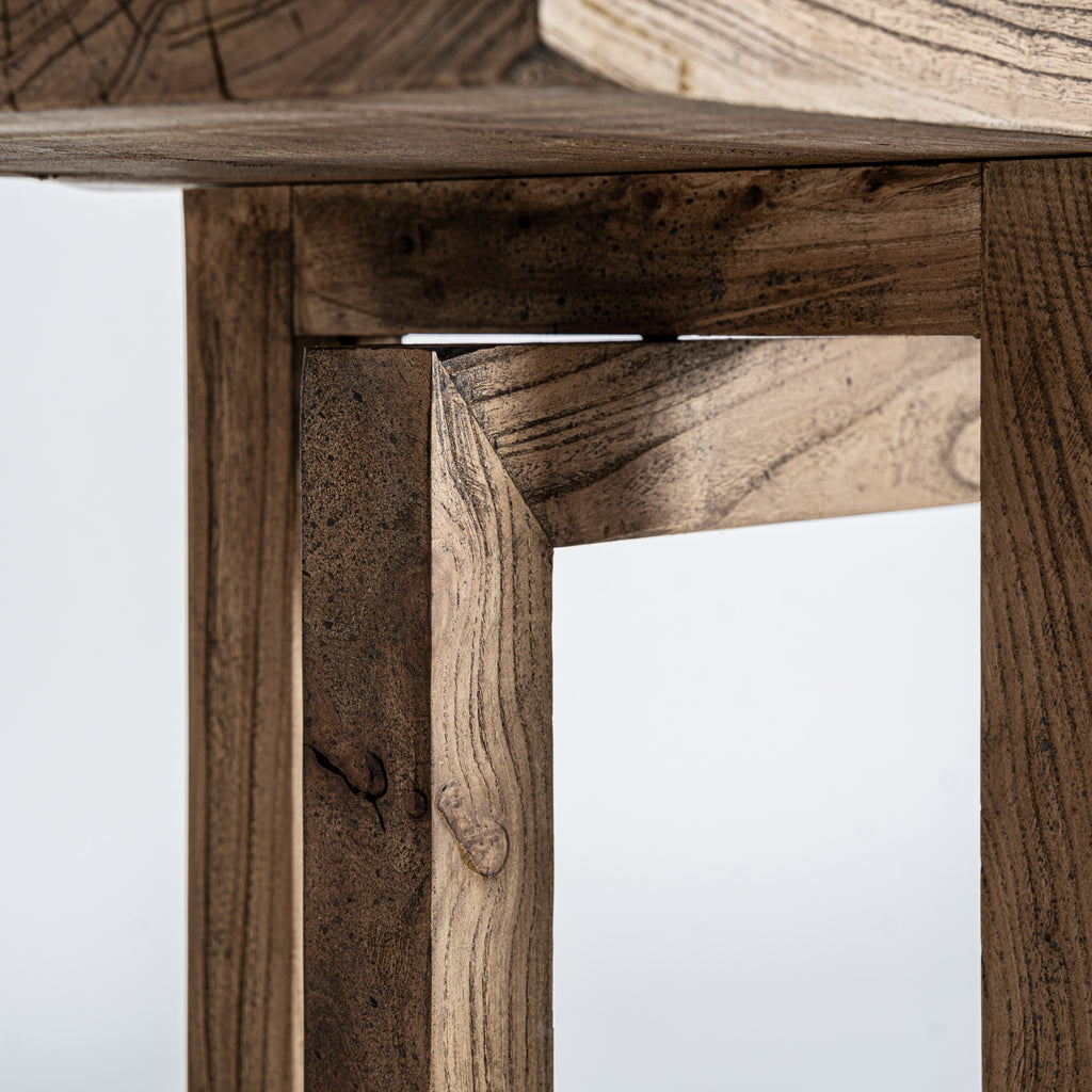 ERISTE - Consola de diseño en madera de olmo marrón 200 cm – estilo rústico y mediterráneo