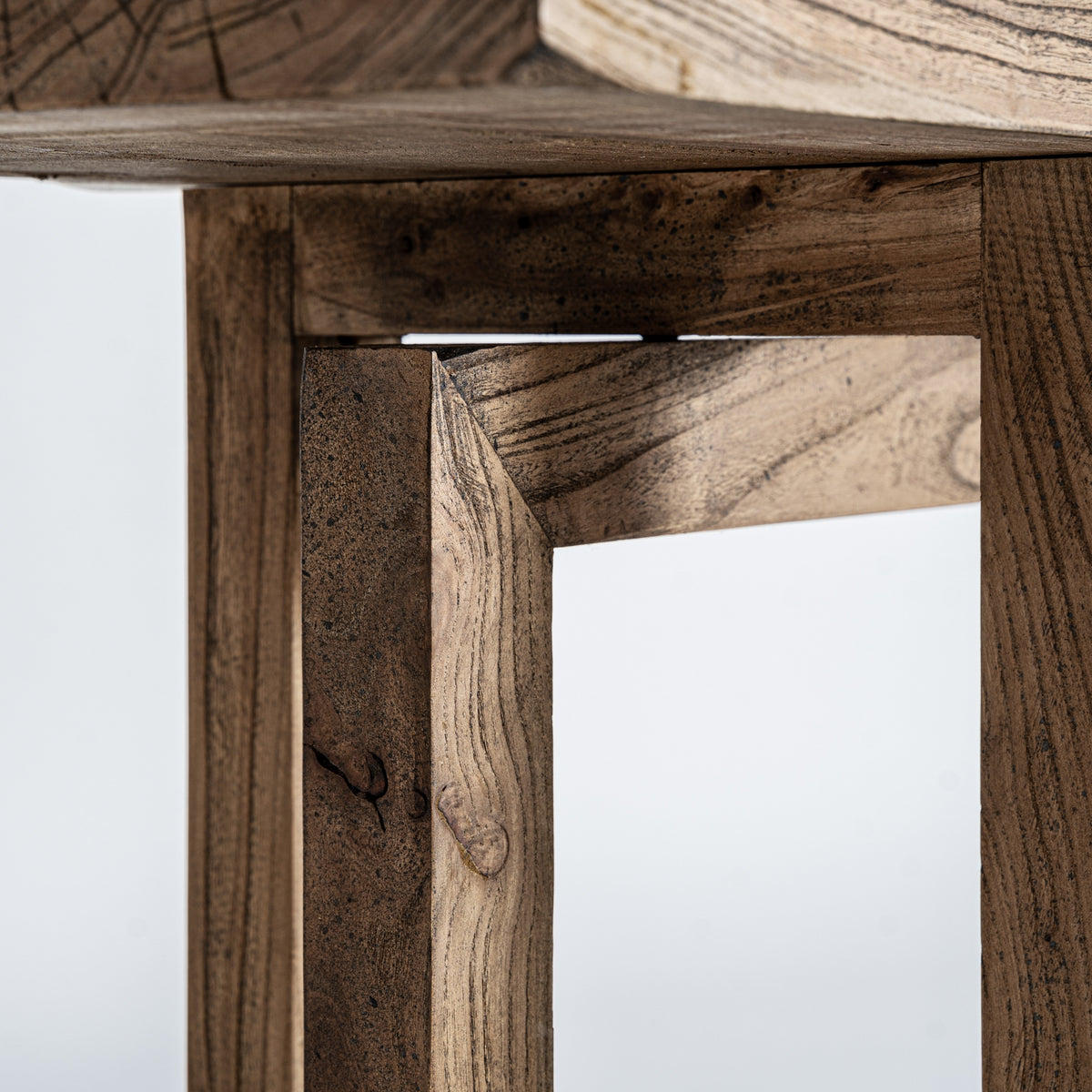 ERISTE - Consola de diseño en madera de olmo marrón 200 cm – estilo rústico y mediterráneo