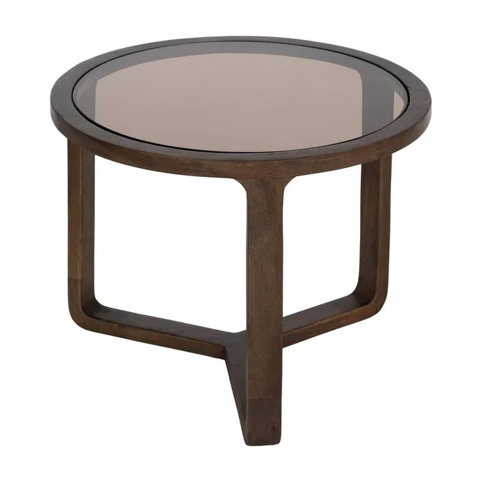 SAORGE - Mesa de centro de madera de mango para salón 60 x 60 x 48 cm