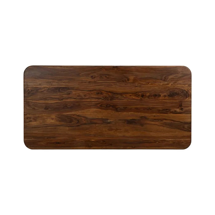 MARA - Mesa polivalente de diseño en madera marrón y negra 180 cm