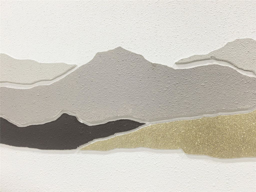 BERA - Cuadro abstracto de paisaje texturizado LED con marco, tonos tierra 102x52 cm – juego de 2
