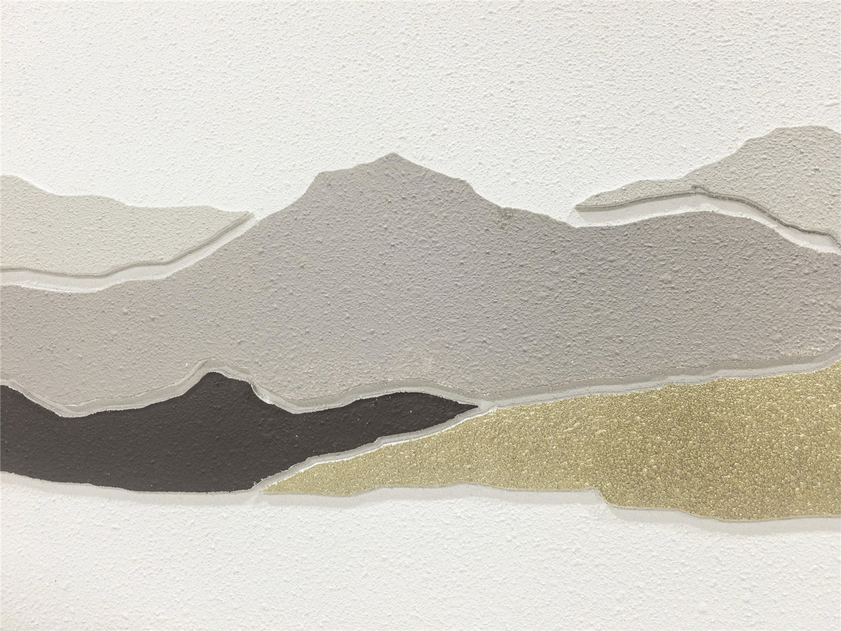 BERA - Cuadro abstracto de paisaje texturizado LED con marco, tonos tierra 102x52 cm – juego de 2