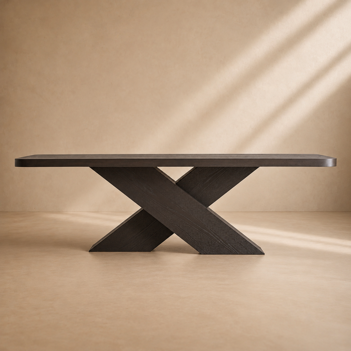 MAJAN - Table à manger en bois de chêne noir 240 cm – design contemporain et élégant