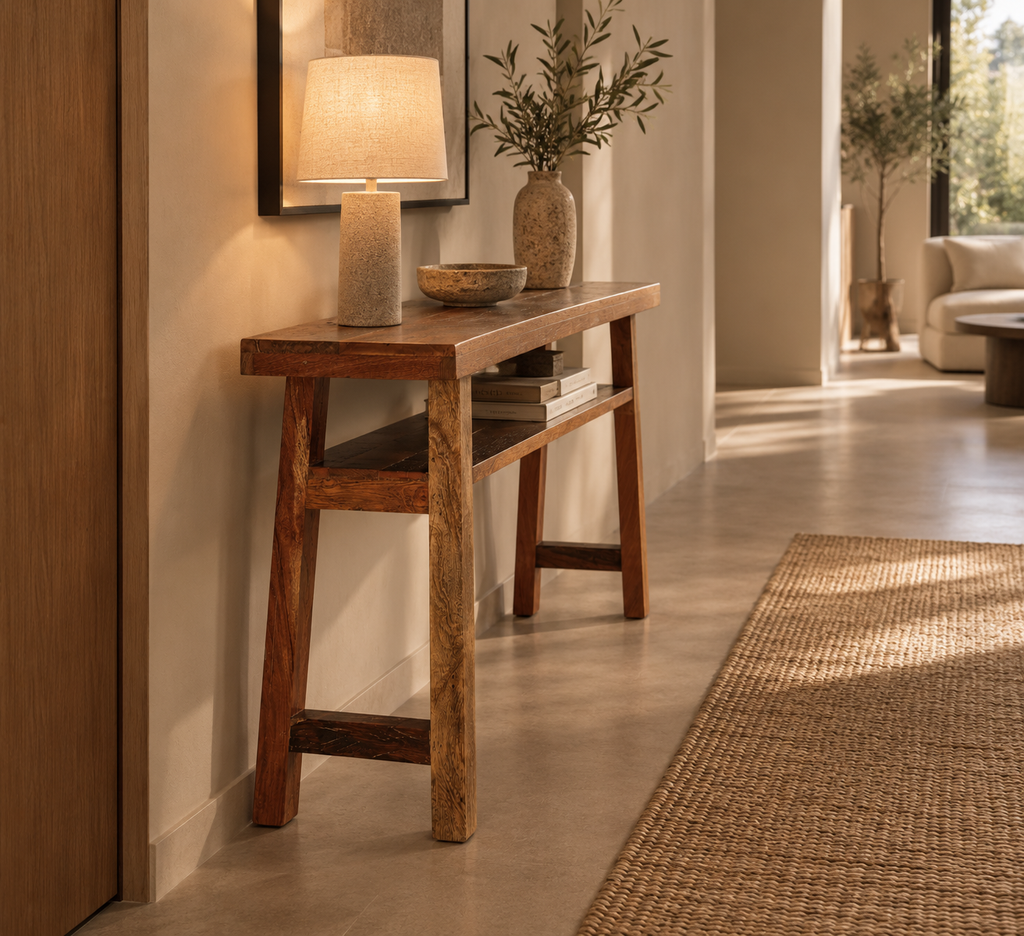 OMONO - Console en bois massif recyclé 130 cm – style rustique