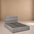 ALDEHUELA - Cama tapizada gris para colchón de 150 cm