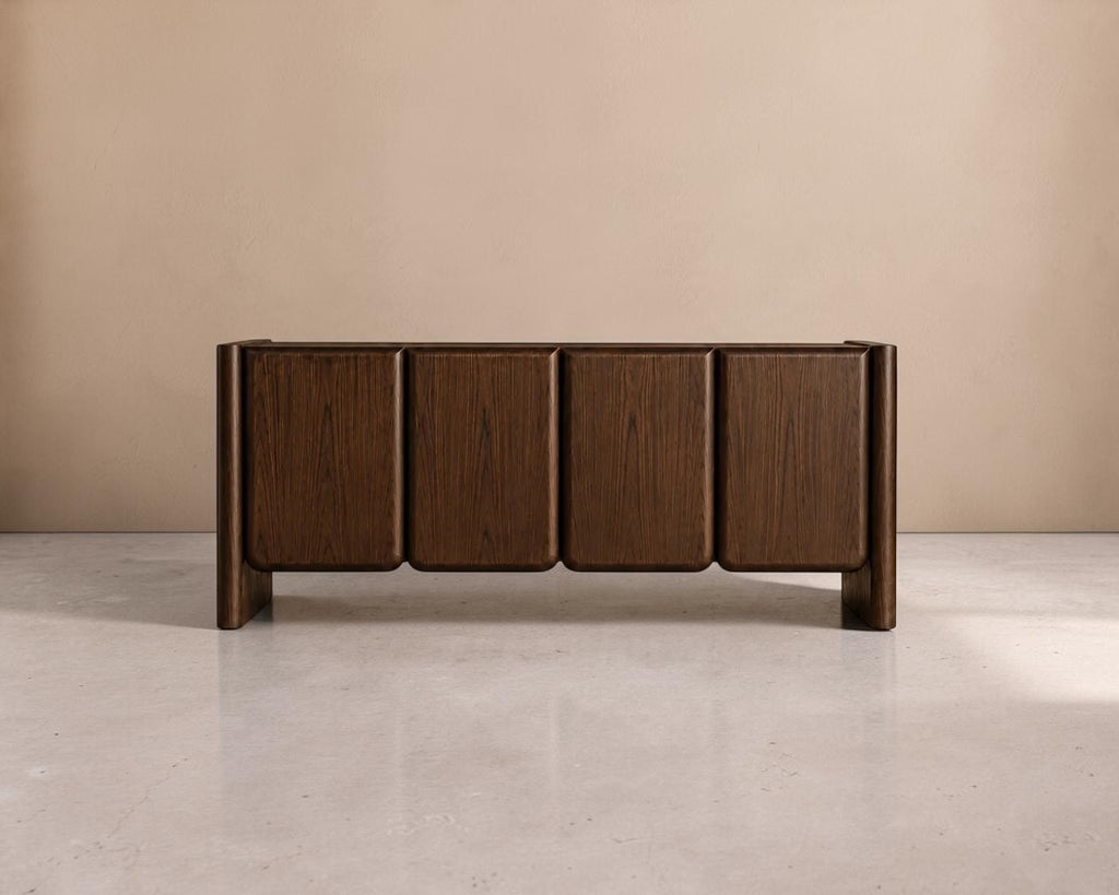 BISAYA - Aparador 180cm em madeira castanha nogueira com design contemporâneo