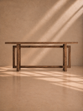 ERISTE - Consola de diseño en madera de olmo marrón 200 cm – estilo rústico y mediterráneo