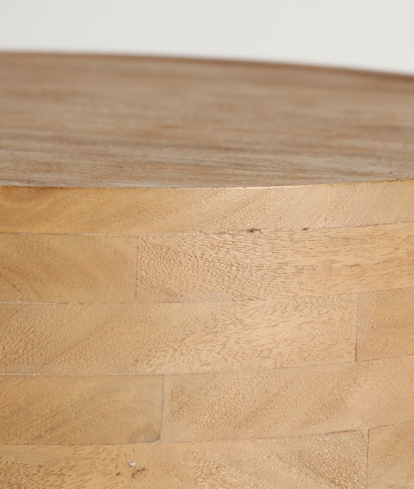 BIEL - Table basse ronde en bois de manguier 80 cm