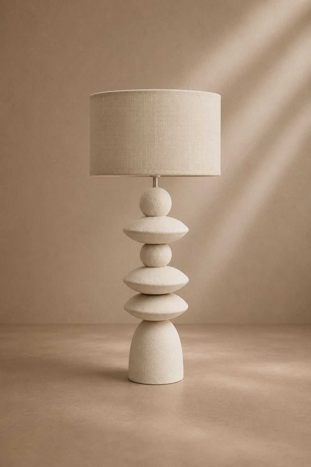 BULNES - Lampe de table design beige texturée 73 cm - pour salon, hôtels