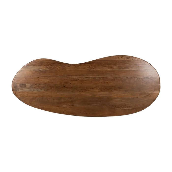 MURCA - Mesa de comedor marrón de madera de acacia 240 x 97 x 76 cm