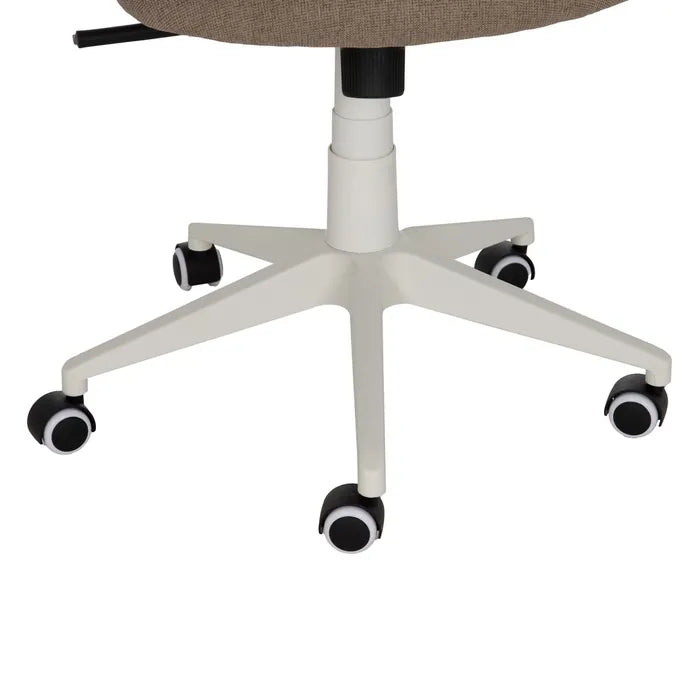 ÓBIDOS - Silla de oficina con ruedas de tela y metal color topo 63 × 59 × 94,5 cm