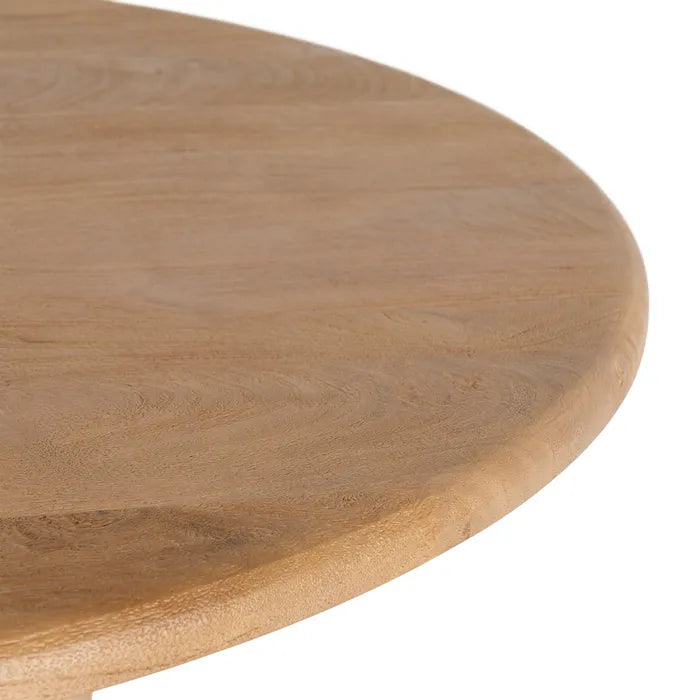 TERENA - Mesa de comedor madera de mango natural 130 x 130 x 76 cm