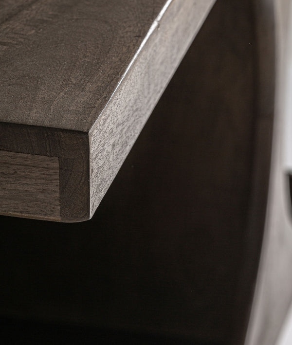 SECEDA - Estantería de madera de mango marrón con diseño orgánico 90 cm
