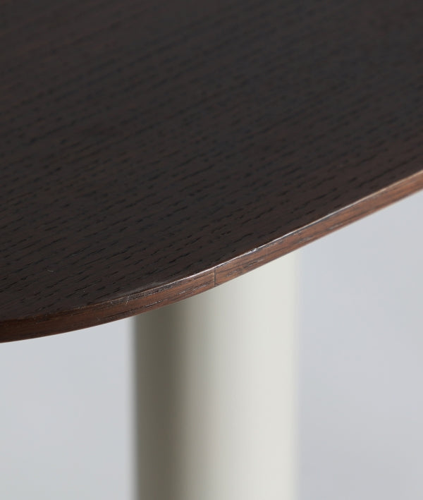 SOMAEN - Table à manger design en bois marron et pieds crème 215 cm