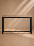 GERAS - Console en bois massif et acier noir 120 cm