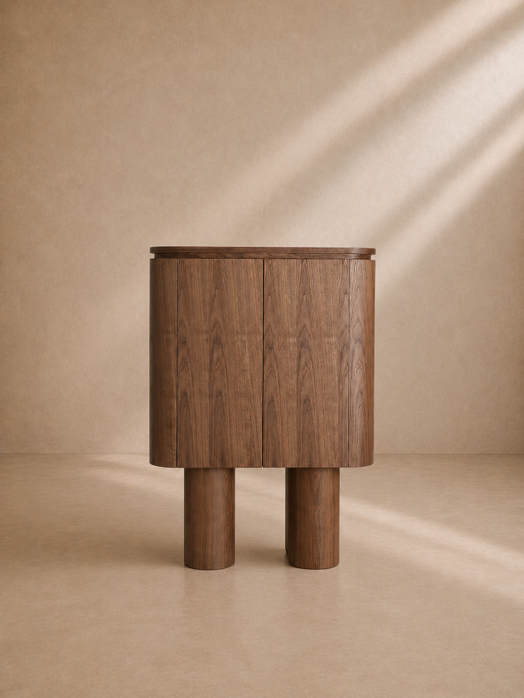 BARAS - Mueble de almacenaje de nogal de diseño contemporáneo