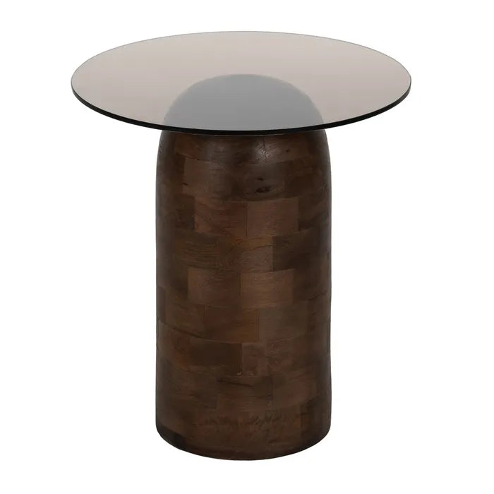 TENDE - Mesa de centro color miel de madera de mango 50 x 50 x 56 cm