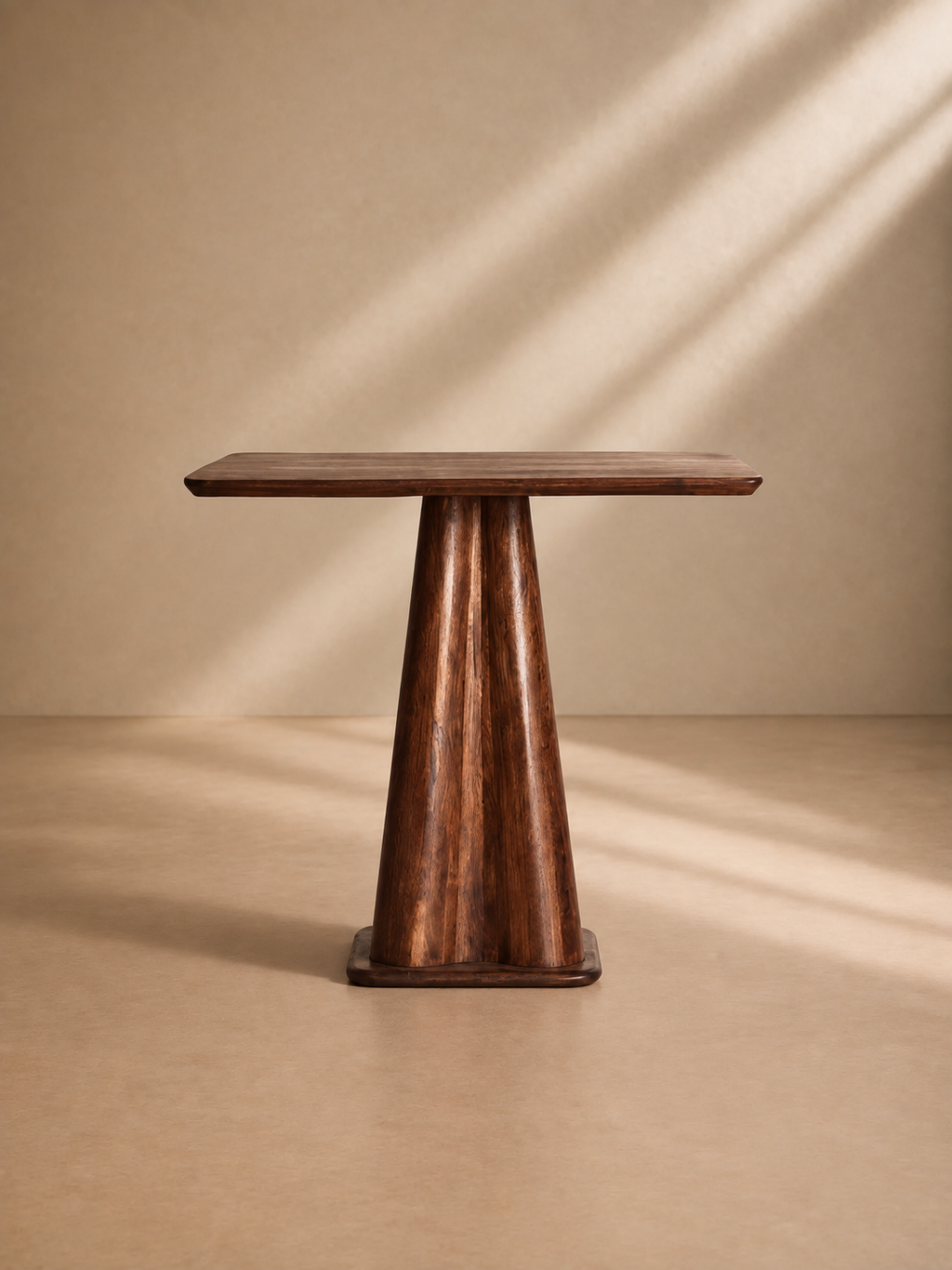 GÉNÈVE - Mesa cuadrada de madera de mango marrón de 80 x 80 cm