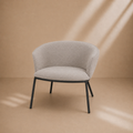 MECO - Fauteuil design contemporain en tissu beige et métal – Confort & élégance pour hôtels, bureaux, réunion, salons
