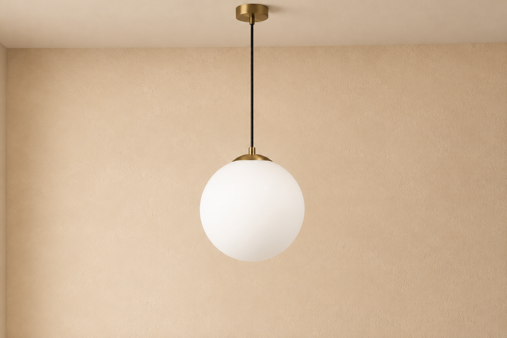 TARAY - Lampe de plafond en verre et laiton – Style vintage rétro
