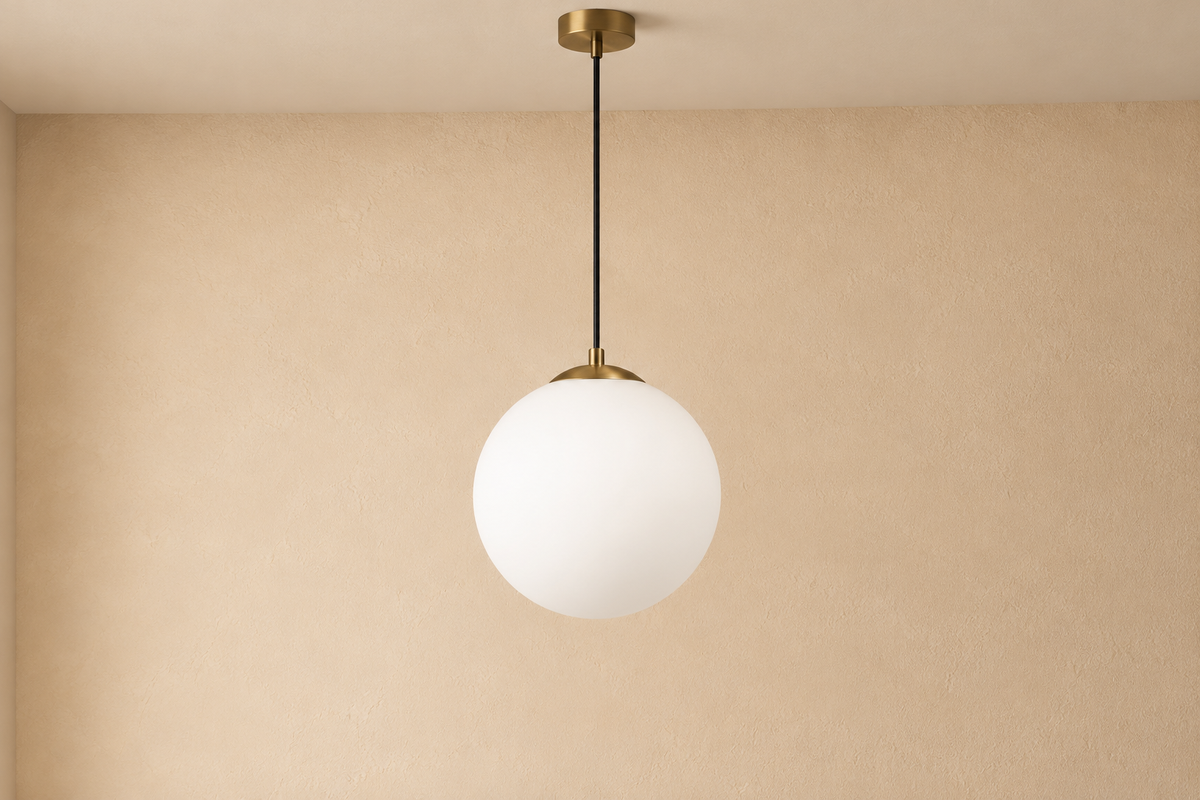 TARAY - Lampe de plafond en verre et laiton – Style vintage rétro