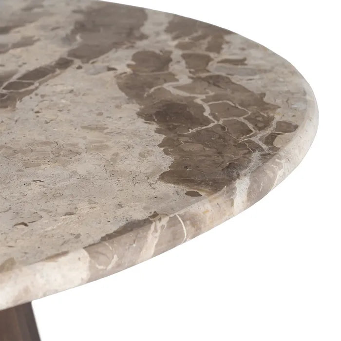 MURTOSA - Mesa de centro de madera y mármol para salón 90 x 90 x 40 cm