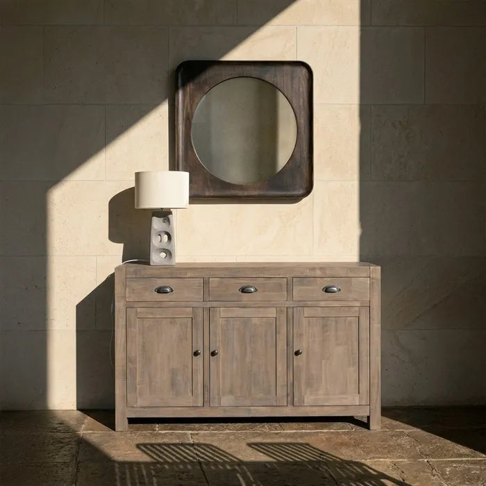 ELVA - Aparador de madera de pino natural 140 cm