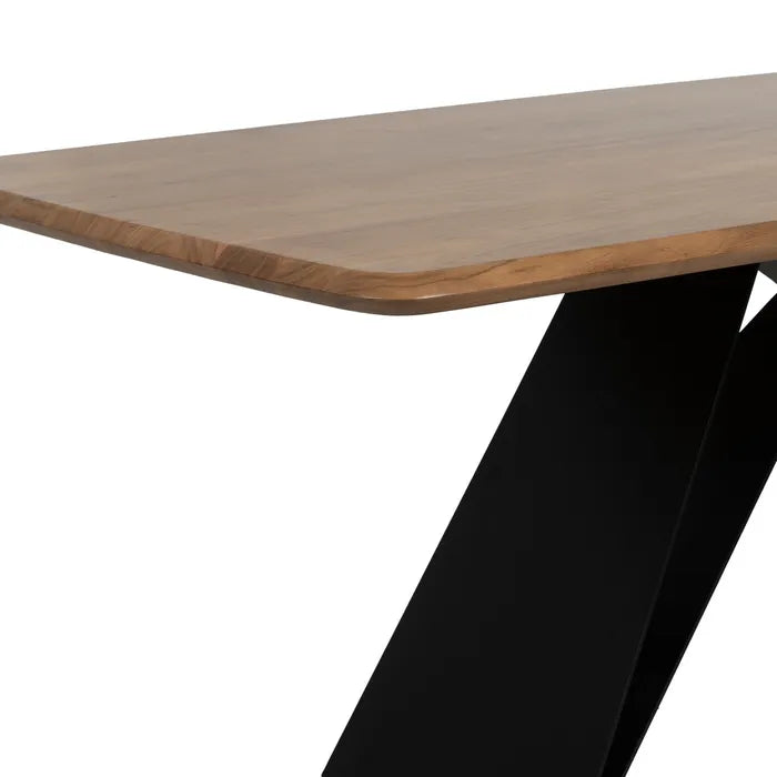 BUSA - Mesa de comedor madera metal salón 200 x 100 x 77 cm