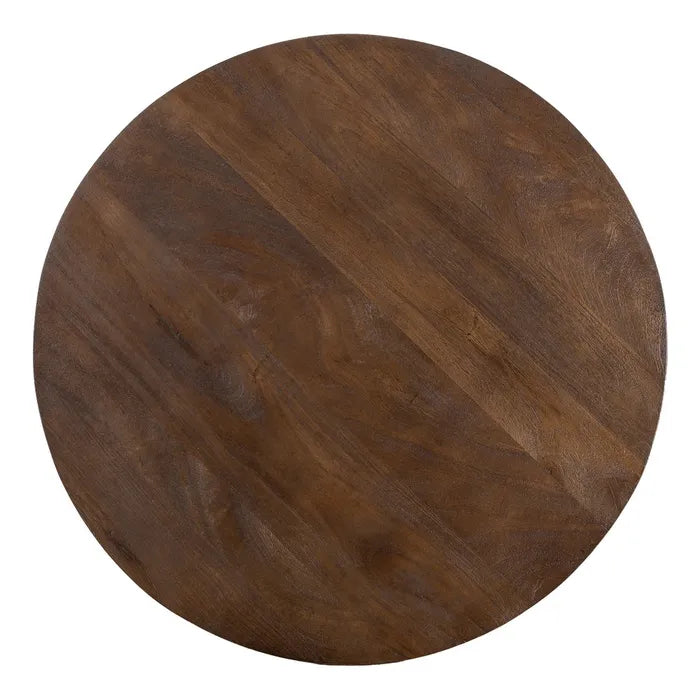SORMIOU - Mesa de centro natural madera de mango 90 x 90 x 45 cm