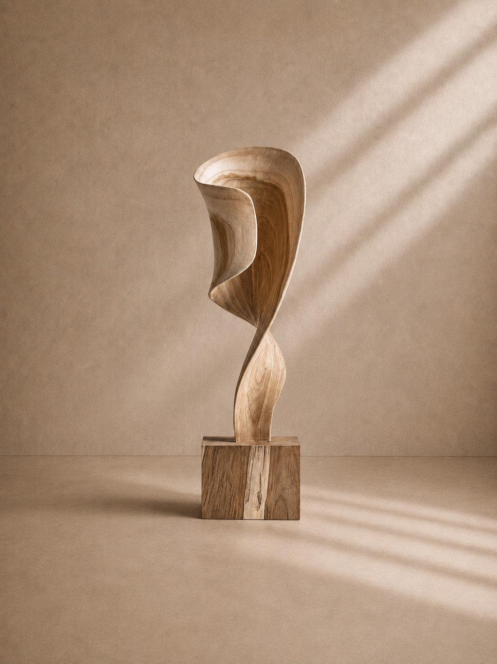 LOIMIL - Sculpture décorative en bois de teck naturel
