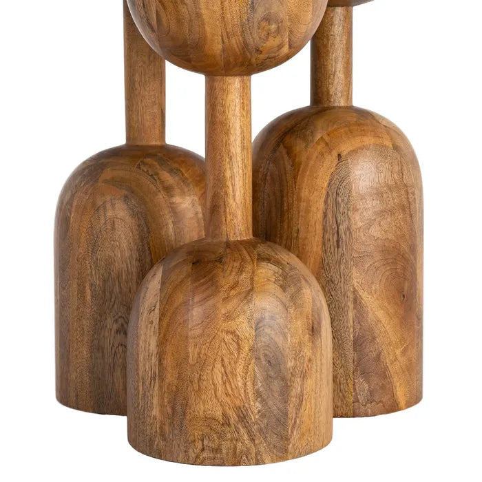 SABERO - Mesa de comedor redonda de madera de mango maciza 120 cm