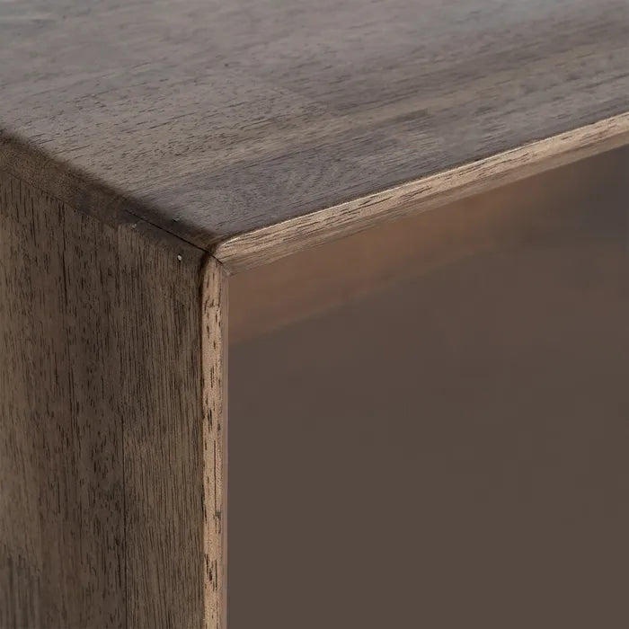 ZENIA - Aparador marrón madera cristal 160 cm